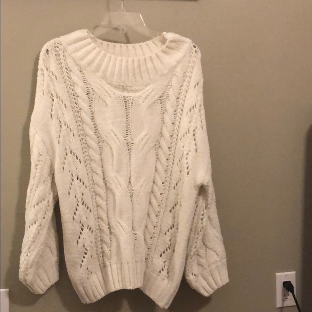 Oversized white sweater